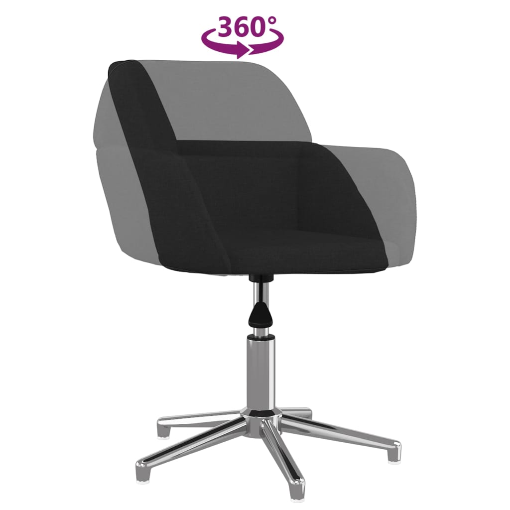 vidaXL Swivel Office Chair Home Office Desk Chair with Wheels and Arms Fabric