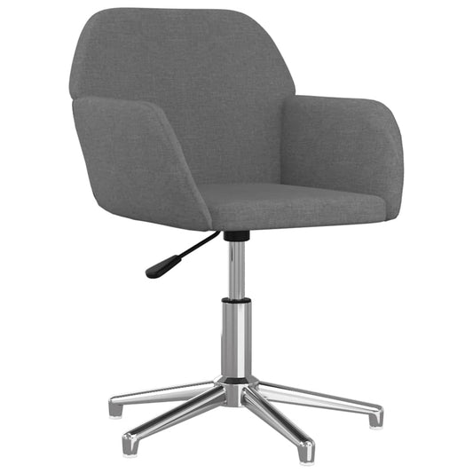 vidaXL Swivel Office Chair Home Office Desk Chair with Wheels and Arms Fabric