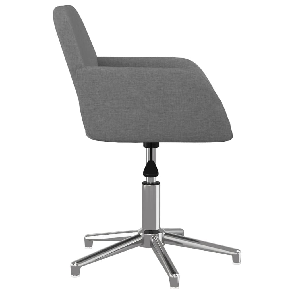 vidaXL Swivel Office Chair Home Office Desk Chair with Wheels and Arms Fabric