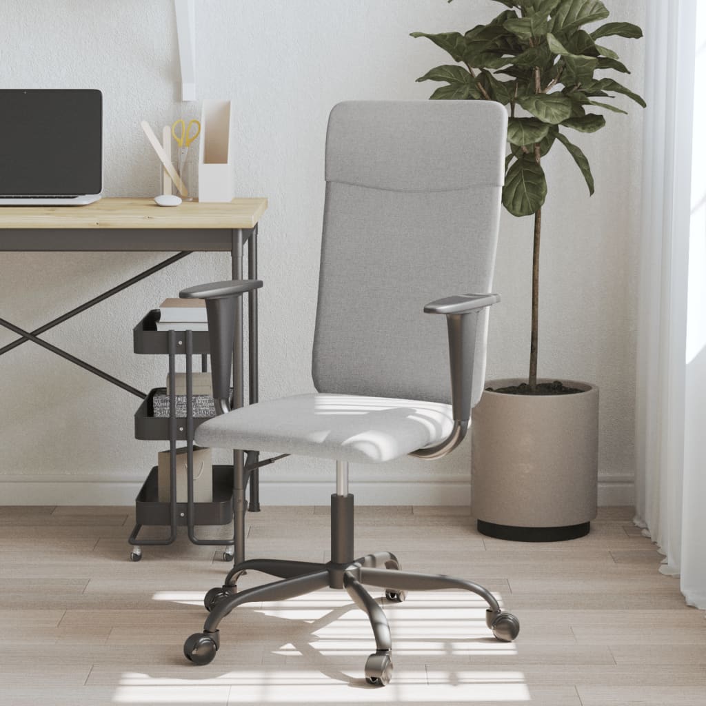 vidaXL Office Chair Rolling Office Computer Desk Chair with Armrest Fabric