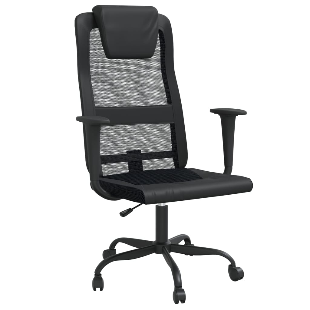 vidaXL Office Chair Office Computer Desk Chair Mesh Fabric and Faux Leather