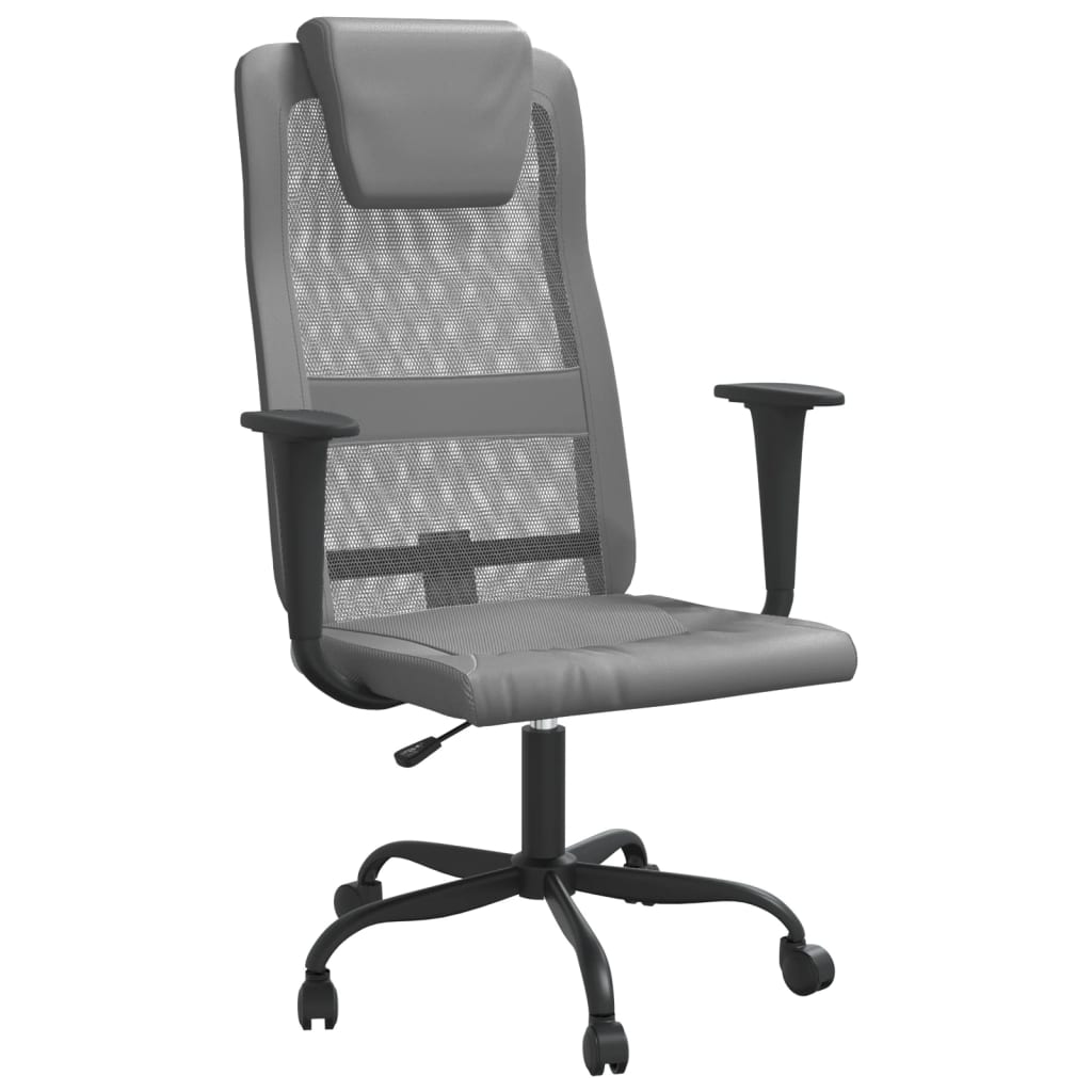 vidaXL Office Chair Office Computer Desk Chair Mesh Fabric and Faux Leather