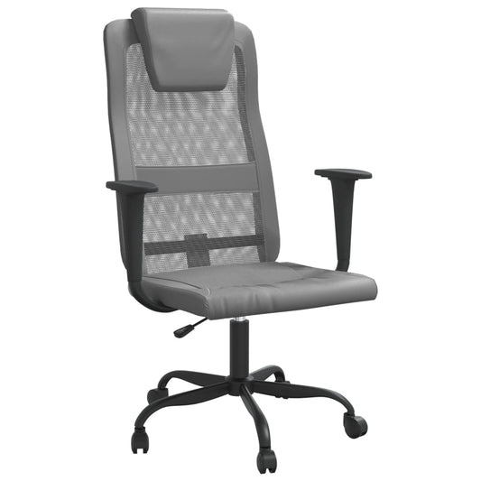 vidaXL Office Chair Office Computer Desk Chair Mesh Fabric and Faux Leather