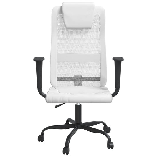 vidaXL Office Chair Office Computer Desk Chair Mesh Fabric and Faux Leather